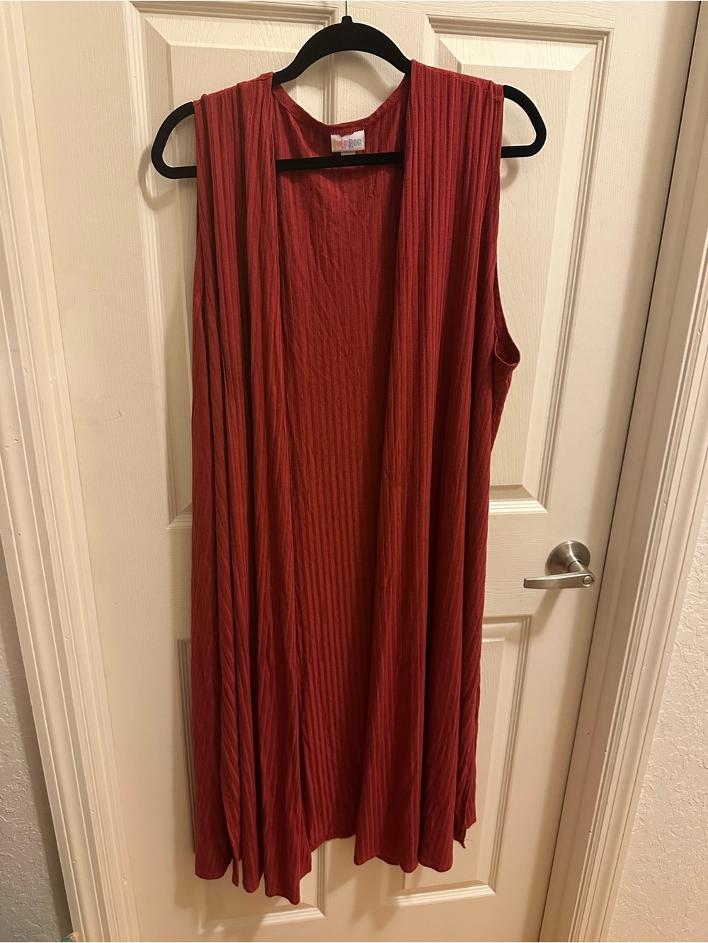 LuLaRoe Sleeveless Long Vest in Deep Red